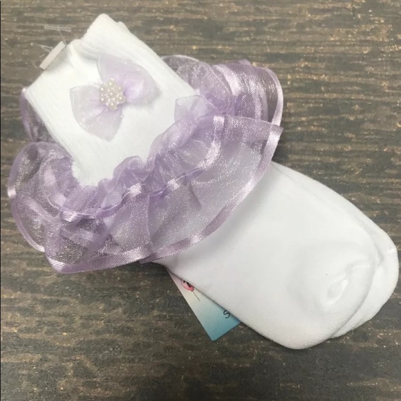 Lavender ruffled dressy Easter Pageant Socks NWT - Picture 1 of 1